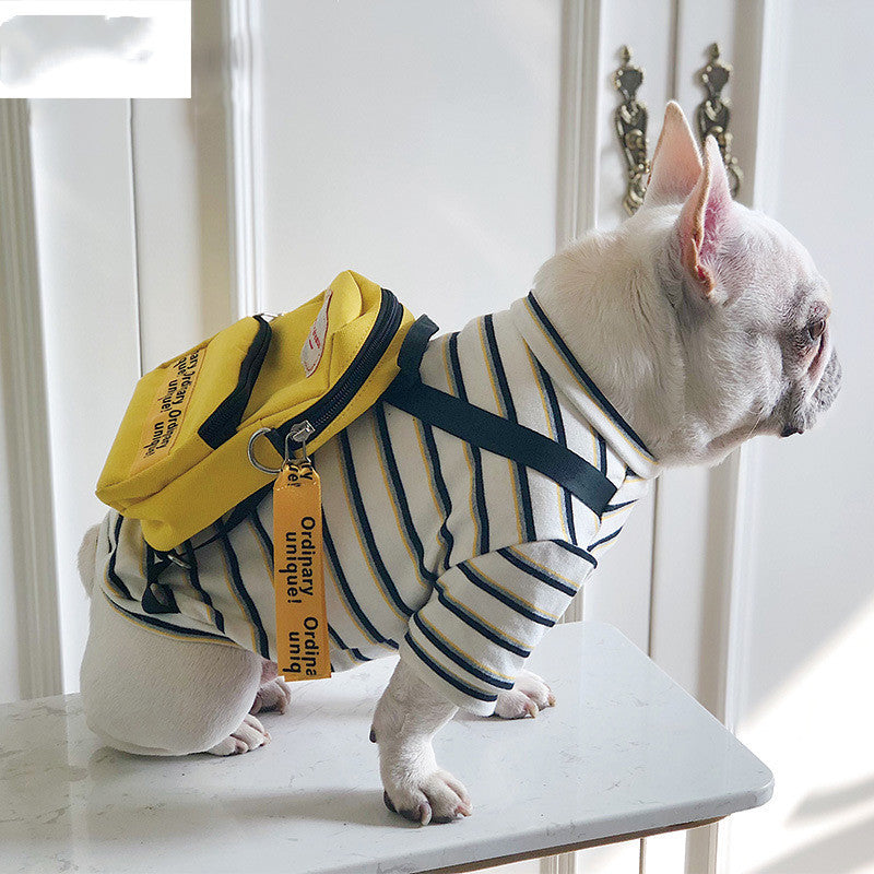 Striped T-Shirt with Yellow Backpack