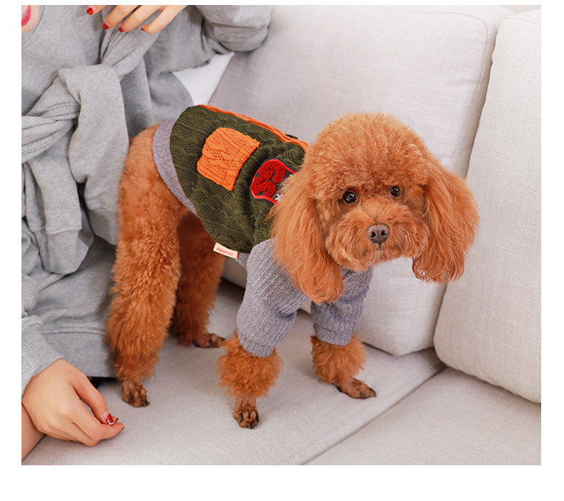 Faux Fur Lined Dog Sweater