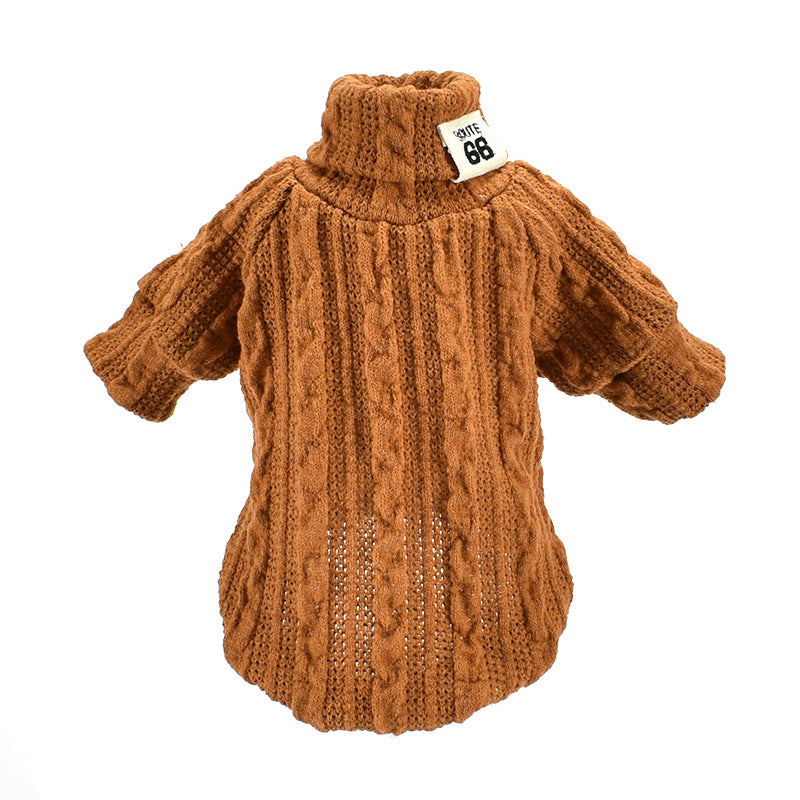 Dog Turtleneck Sweater - Beige/Black/Green/Khaki/Orange/Red