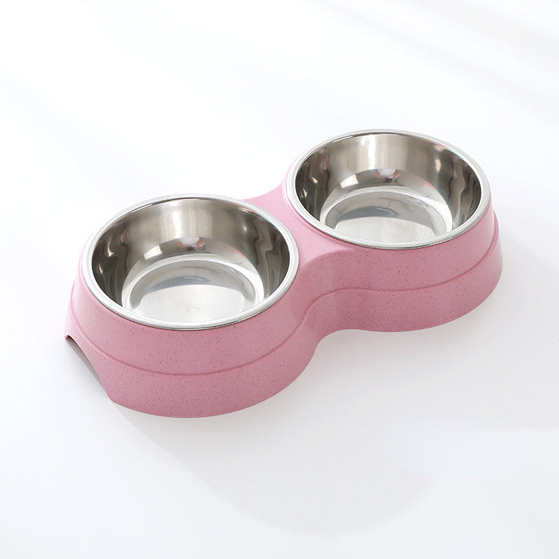 Pastel Stainless Steel Double Food and Water Bowl - Blue/Green/Pink