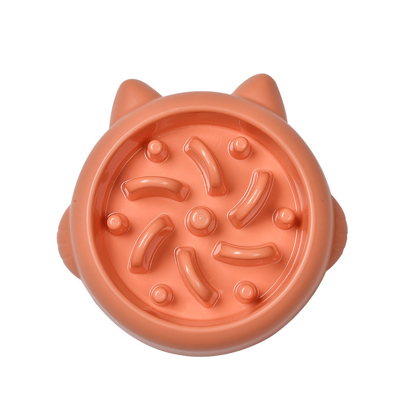 Slow Feeder Dog Bowl - Green/Orange/Pink