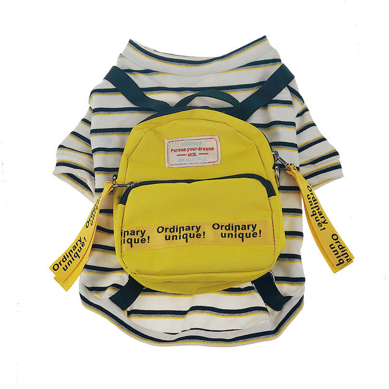 Striped T-Shirt with Yellow Backpack