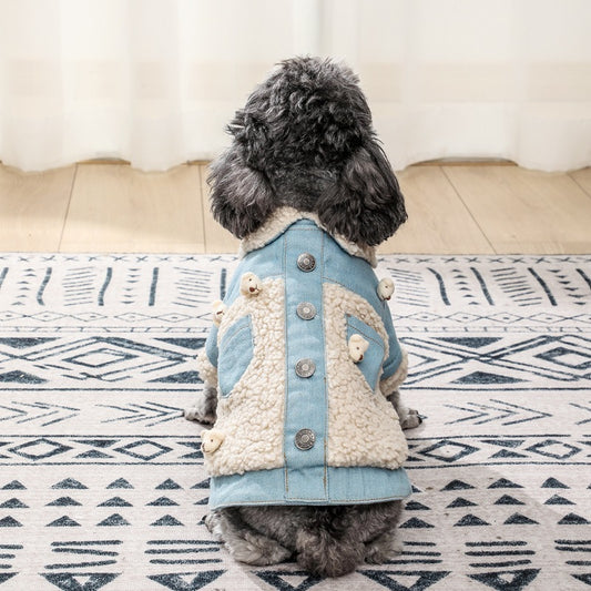 Wool and Denim Dog Jacket