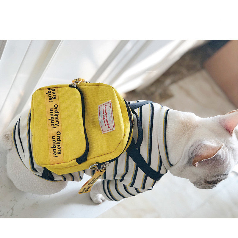 Striped T-Shirt with Yellow Backpack